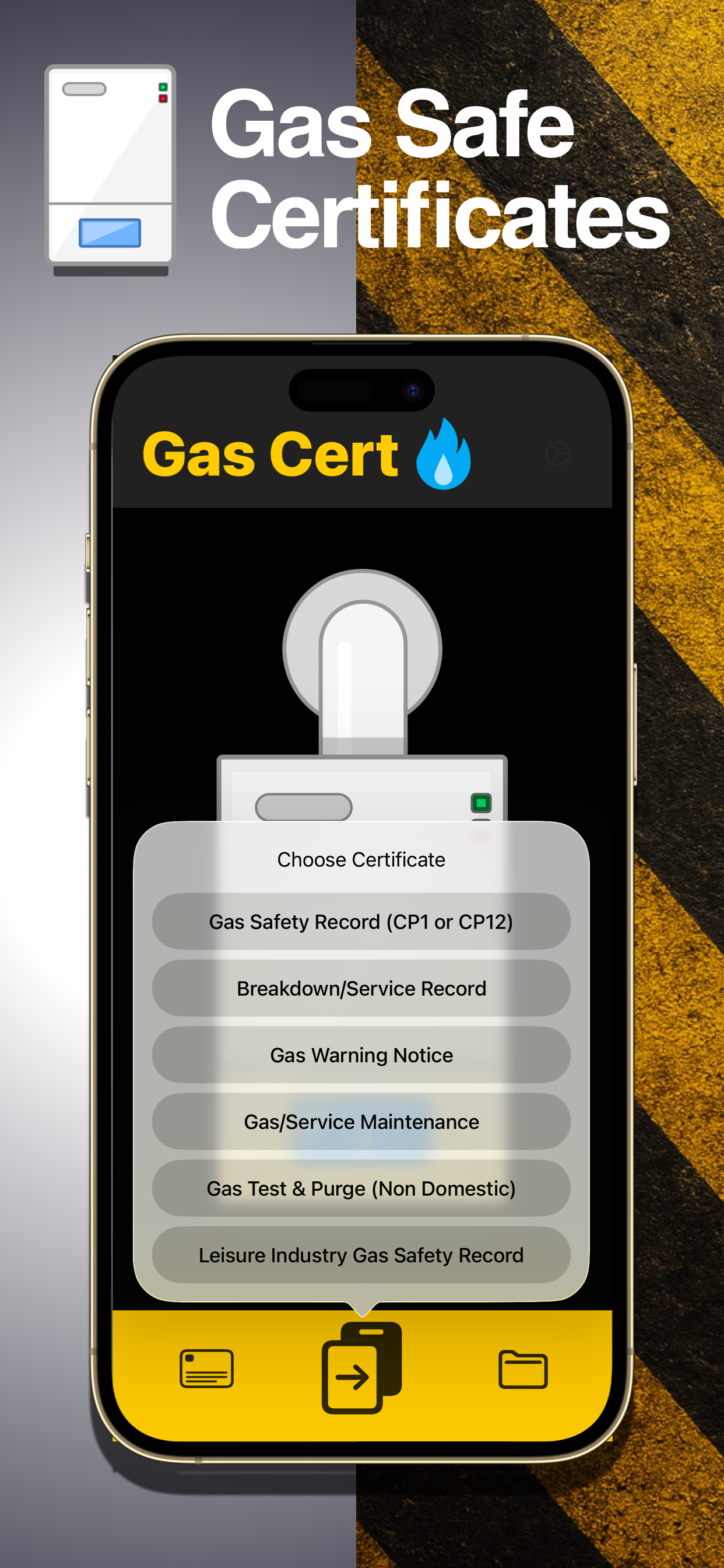 GasCert CP12 certificate screen