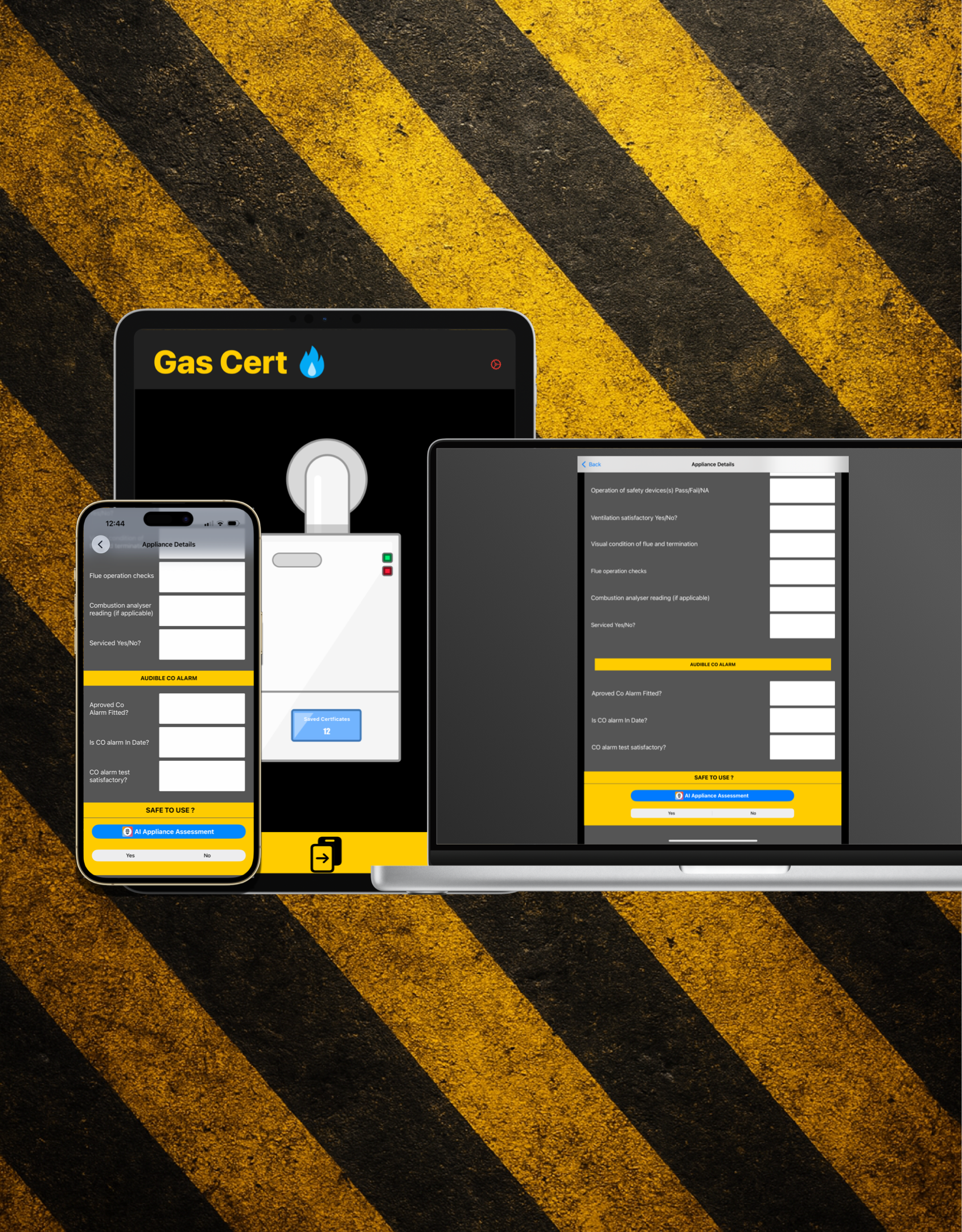 GasCert app on iPhone, iPad and Mac